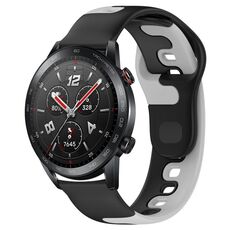 Per Honor Watch GS 3i cinturino in silicone bicolore da 22 mm (nero + grigio)