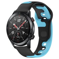 Per Honor Watch GS 3i cinturino in silicone bicolore da 22 mm (nero + blu)