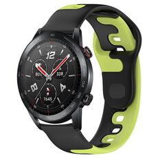 Per Honor Watch GS 3i cinturino in silicone bicolore da 22 mm (nero + verde)