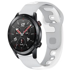 Per Honor Watch GS 3i cinturino in silicone bicolore da 22 mm (grigio + bianco)