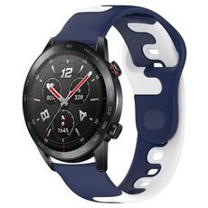 Per Honor Watch GS 3i cinturino in silicone bicolore da 22 mm (blu + bianco)