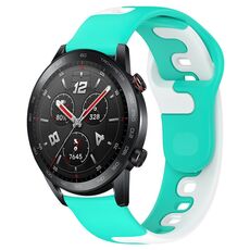 Per Honor Watch GS 3i cinturino in silicone bicolore da 22 mm (ciano + bianco)