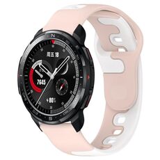 Per Honor Watch GS Pro cinturino in silicone bicolore da 22 mm (rosa + bianco)