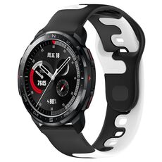 Per Honor Watch GS Pro cinturino in silicone bicolore da 22 mm (nero + bianco)