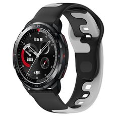 Per Honor Watch GS Pro 22mm cinturino in silicone bicolore (nero + grigio)