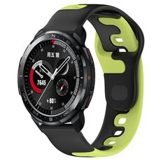Per Honor Watch GS Pro cinturino in silicone bicolore da 22 mm (nero + verde)