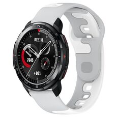 Per Honor Watch GS Pro 22mm cinturino in silicone bicolore (grigio + bianco)