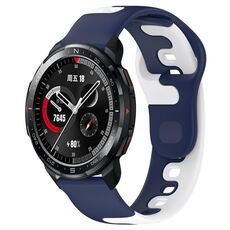 Per Honor Watch GS Pro 22mm cinturino in silicone bicolore (blu + bianco)