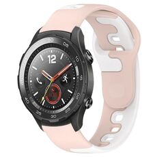 Per Honor Magic Watch 2 46mm 22mm cinturino in silicone bicolore (rosa + bianco)