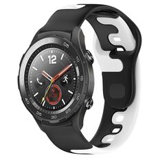 Per Honor Magic Watch 2 46mm 22mm cinturino in silicone bicolore (nero + bianco)