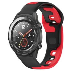 Per Honor Magic Watch 2 46mm 22mm cinturino in silicone bicolore (nero + rosso)