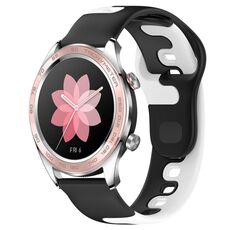 Per Honor Watch Dream 22mm cinturino in silicone bicolore (nero + bianco)