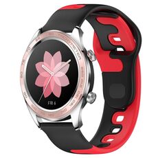 Per Honor Watch Dream 22mm cinturino in silicone bicolore (nero + rosso)