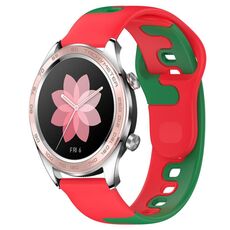 Per Honor Watch Dream 22mm cinturino in silicone bicolore (rosso + verde)