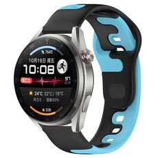 Per Huawei Watch 3 Pro Nuovo cinturino in silicone bicolore da 22 mm (nero + blu)