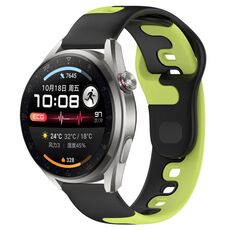 Per Huawei Watch 3 Pro Nuovo cinturino in silicone bicolore da 22 mm (nero + verde)