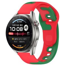 Per Huawei Watch 3 Pro Nuovo cinturino in silicone bicolore da 22 mm (rosso + verde)