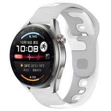 Per Huawei Watch 3 Pro Nuovo cinturino in silicone bicolore da 22 mm (grigio + bianco)