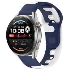 Per Huawei Watch 3 Pro Nuovo cinturino in silicone bicolore da 22 mm (blu + bianco)