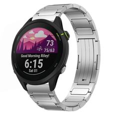 Per cinturino per orologio Garmin Forerunner 255 da 22 mm in lega di titanio a forma di I (argento)