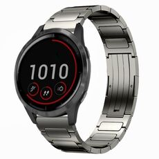 Per cinturino per orologio Garmin Vivoactive 4 da 22 mm in lega di titanio a forma di I (grigio)