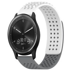 Per cinturino in silicone traspirante con punti 3D Garmin Vivomove Sport da 20 mm (bianco + grigio)
