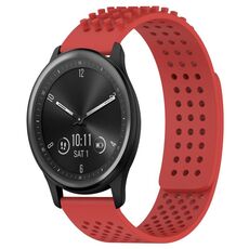 Per cinturino in silicone traspirante con punti 3D Garmin Vivomove Sport con fori da 20 mm (rosso)