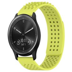 Per Garmin Vivomove Sport cinturino in silicone traspirante con punti 3D con fori da 20 mm (verde lime)