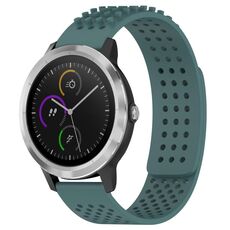 Per cinturino in silicone traspirante con punti 3D Garmin Vivoactive 3, fori da 20 mm (verde oliva)