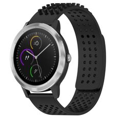 Per cinturino in silicone traspirante con punti 3D Garmin Vivoactive 3, fori da 20 mm (nero)