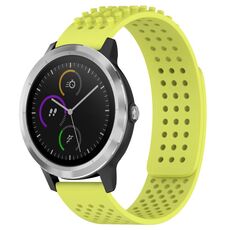 Per cinturino in silicone traspirante con punti 3D Garmin Vivoactive 3, fori da 20 mm (verde lime)