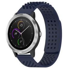 Per cinturino in silicone traspirante con punti 3D Garmin Vivoactive 3, fori da 20 mm (blu notte)