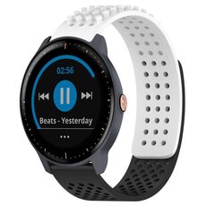 Per cinturino in silicone traspirante con punti 3D Garmin Vivoactive3 Music con fori da 20 mm (bianco + nero)
