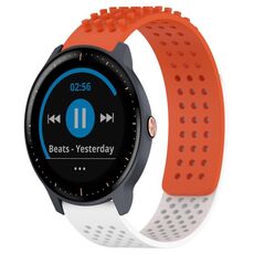 Per cinturino in silicone traspirante con punti 3D Garmin Vivoactive3 Music fori da 20 mm (arancione + bianco)