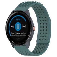 Per cinturino in silicone traspirante con punti 3D Garmin Vivoactive3 Music, fori da 20 mm (verde oliva)