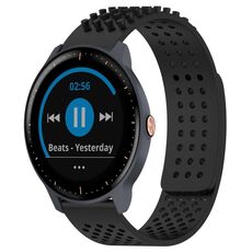 Per cinturino in silicone traspirante con punti 3D Garmin Vivoactive3 Music, fori da 20 mm (nero)