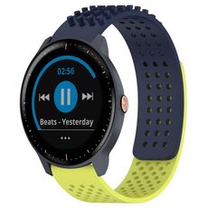 Per Garmin Vivoactive3 Music cinturino in silicone traspirante con punti 3D con fori da 20 mm (blu notte + verde lime)
