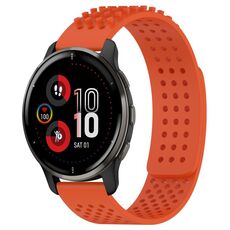Per cinturino in silicone traspirante con punti 3D Garmin Venu 2 Plus con fori da 20 mm (arancione)