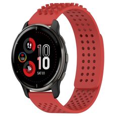 Per cinturino in silicone traspirante con punti 3D Garmin Venu 2 Plus con fori da 20 mm (rosso)
