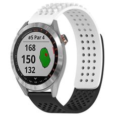 Per cinturino in silicone traspirante con punti 3D Garmin Approach S40 da 20 mm (bianco + nero)