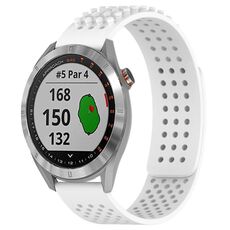 Per Garmin Approach S40 cinturino in silicone traspirante con punti 3D con fori da 20 mm (bianco)