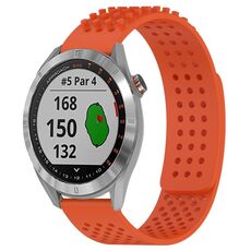 Per Garmin Approach S40 cinturino in silicone traspirante con punti 3D con fori da 20 mm (arancione)