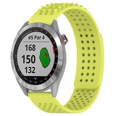 Per Garmin Approach S40 cinturino in silicone traspirante con punti 3D con fori da 20 mm (verde lime)