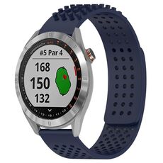 Per Garmin Approach S40 cinturino in silicone traspirante con punti 3D con fori da 20 mm (blu notte)