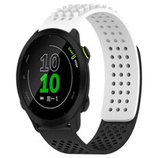 Per cinturino in silicone traspirante con punti 3D Garmin Forerunner 158 fori da 20 mm (bianco + nero)