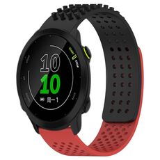 Per cinturino in silicone traspirante con punti 3D Garmin Forerunner 158 fori da 20 mm (nero + rosso)