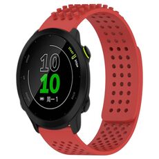 Per cinturino in silicone traspirante con punti 3D Garmin Forerunner 158, fori da 20 mm (rosso)