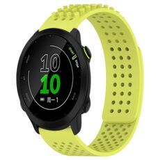 Per cinturino in silicone traspirante con punti 3D per Garmin Forerunner 158, fori da 20 mm (verde lime)