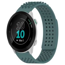 Per cinturino in silicone traspirante con punti 3D Garmin Forerunner 55, fori da 20 mm (verde oliva)