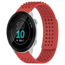 Per cinturino in silicone traspirante con punti 3D per Garmin Forerunner 55, fori da 20 mm (rosso)